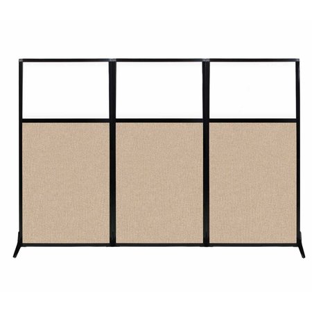 VERSARE Work Station Screen 99" x 70" Beige Fabric With Clear Window 1840301